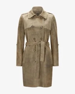 Lady Trench Light Ledermantel Beige