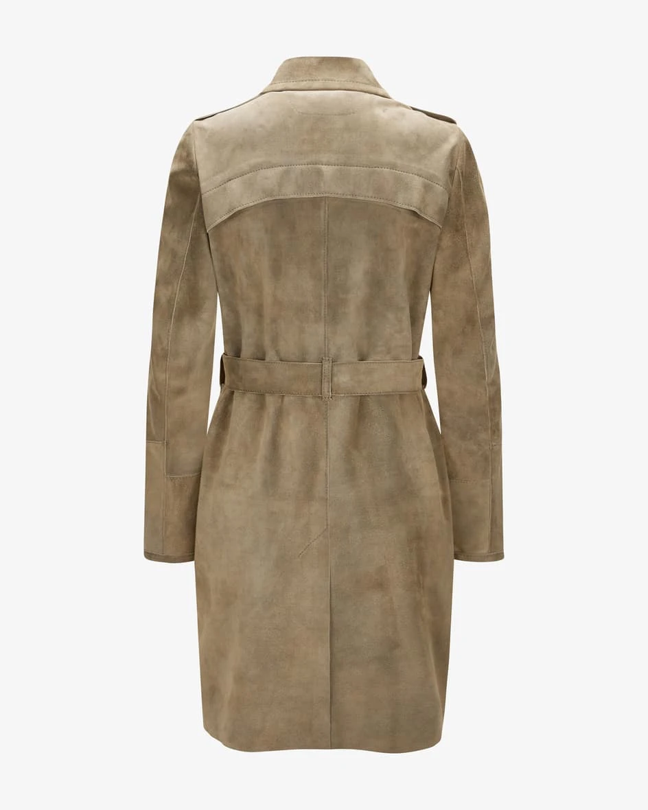 Lady Trench Light Ledermantel Beige 4 Lady Trench Light Ledermantel Beige – Bild 2