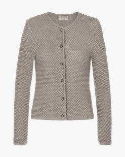 Agnes Trachten-Strickjacke Creme