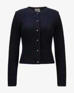 Agnes Trachten-Strickjacke Blau