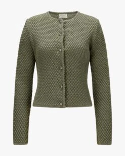 Agnes Trachten-Strickjacke Oliv