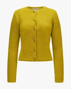 Agnes Trachten-Strickjacke Gelb