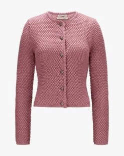 Agnes Trachten-Strickjacke Rosa