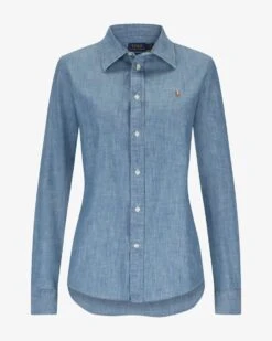 Jeansbluse Classic Fit Blau