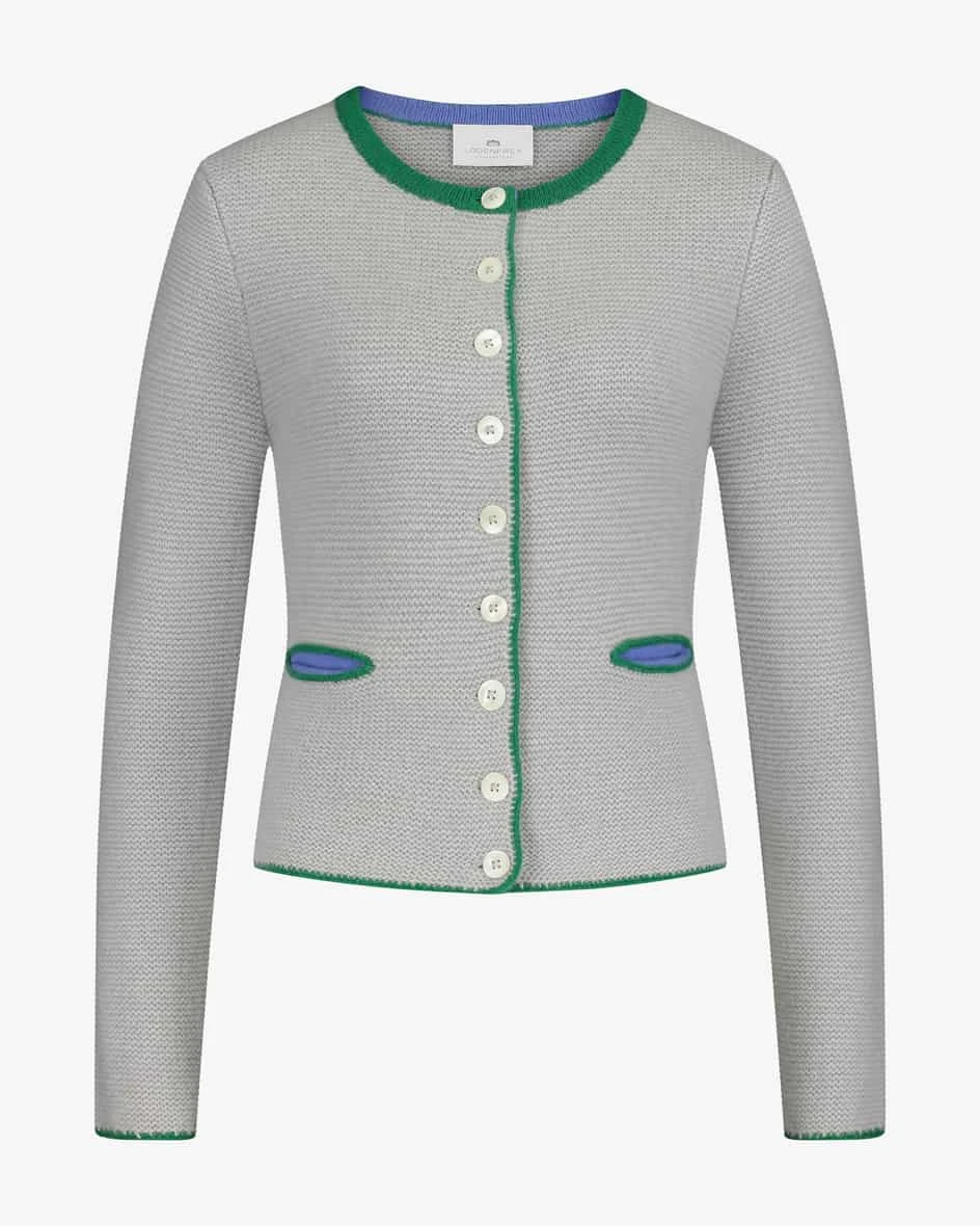 Trachten-Cashmere-Strickjacke Grau 3 Trachten-Cashmere-Strickjacke Grau