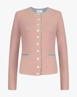 Trachten-Cashmere-Strickjacke Rosa