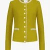 Trachten-Cashmere-Strickjacke Gelb