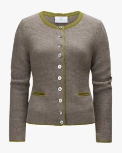 Trachten-Cashmere-Strickjacke Grau