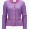 Trachten-Cashmere-Strickjacke Violett