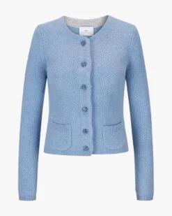 Trachten-Cashmere-Strickjacke Blau