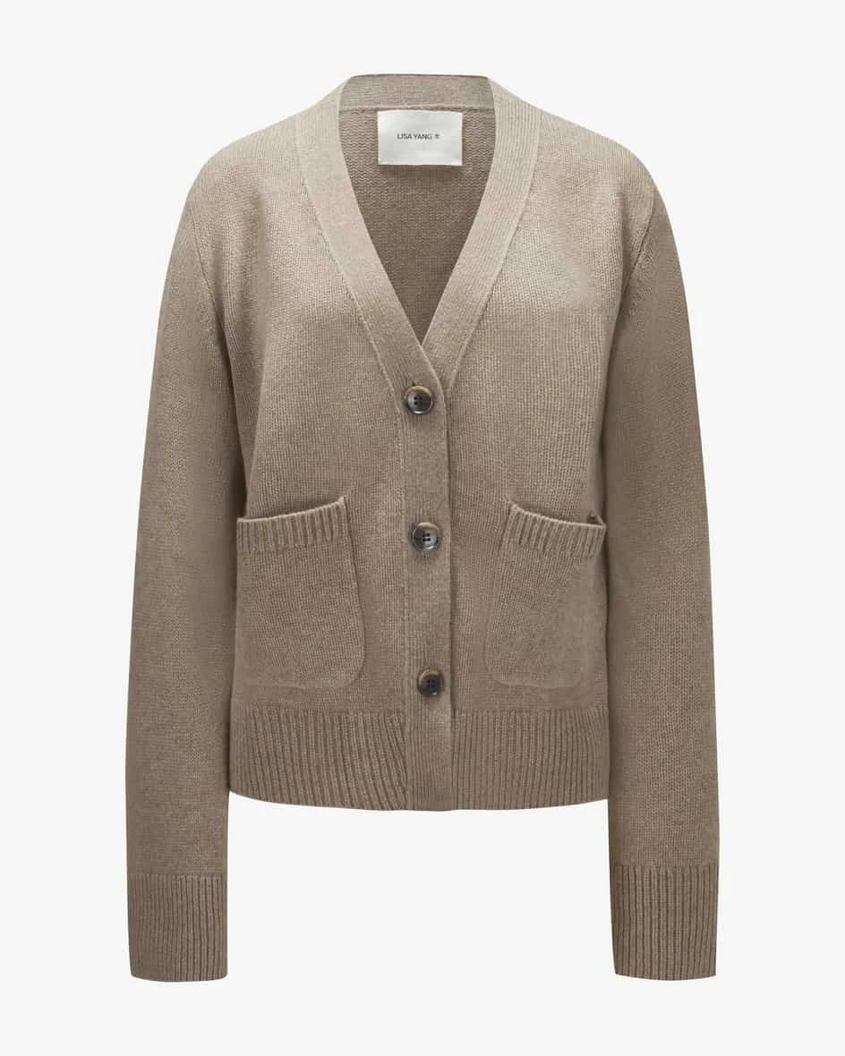 Danni Cashmere-Strickjacke Taupe 3 Danni Cashmere-Strickjacke Taupe