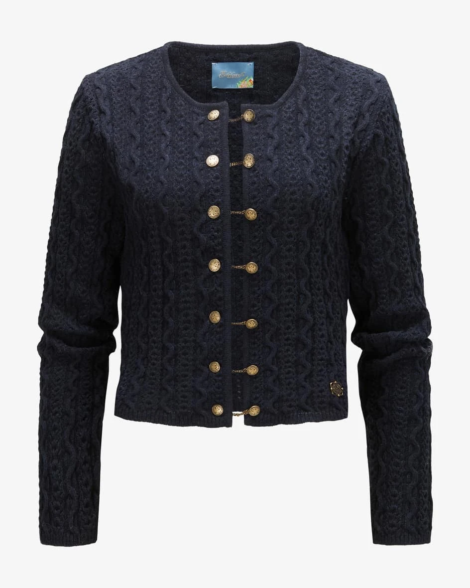 Trachten-Strickjacke Blau 3 Trachten-Strickjacke Blau