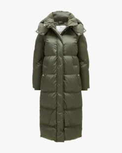 Aurora Long Daunenmantel Oliv
