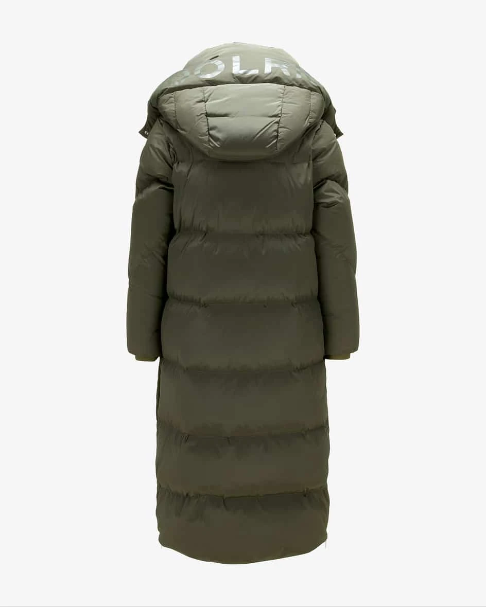 Aurora Long Daunenmantel Oliv 4 Aurora Long Daunenmantel Oliv – Bild 2