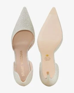 Stuart 100 Scallop Dorsay Pumps Silbern -Damenmodegeschäft 00756046 001 5