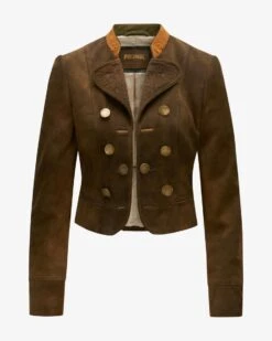 Anna-Lena Trachten-Lederjacke Braun