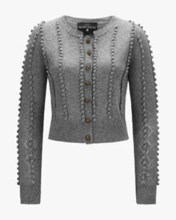 Amalia Trachten-Cashmere-Strickjacke Grau