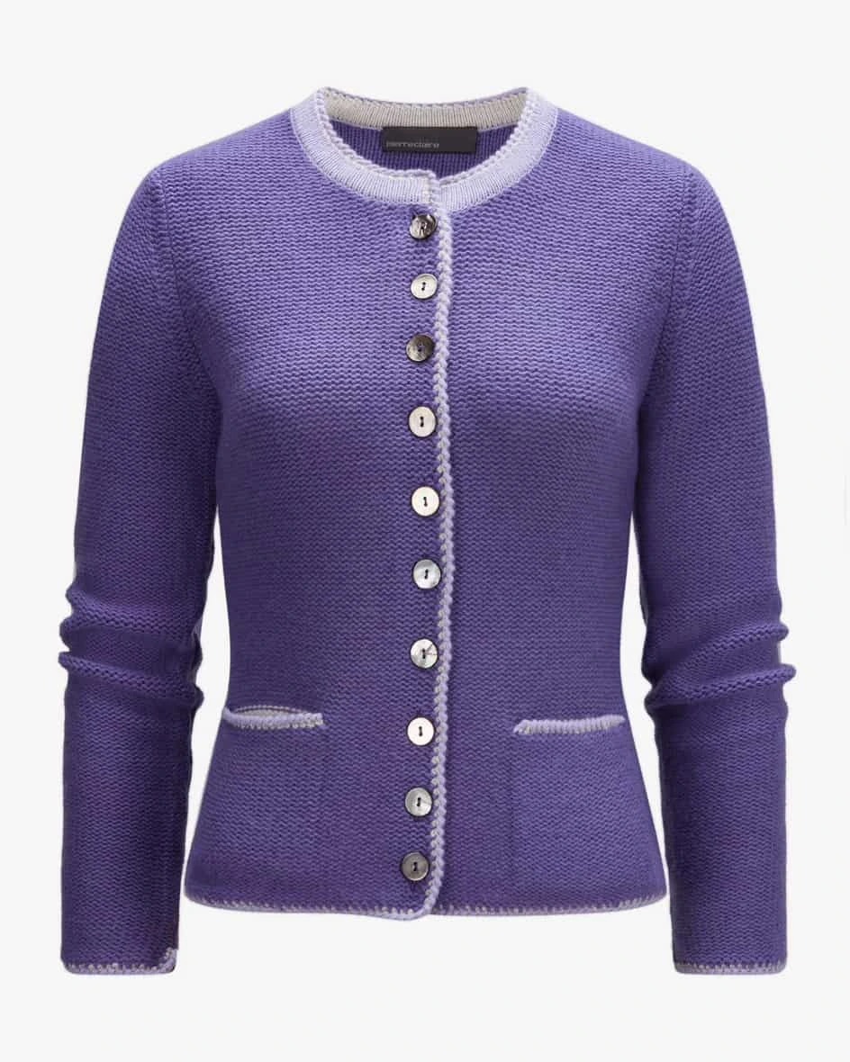 Trachten-Strickjacke Violett 3 Trachten-Strickjacke Violett