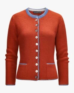 Trachten-Strickjacke Orange