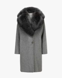 Berlino Wollmantel Grau