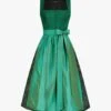 Panama Midi-Dirndl Mit Seidenschürze Grün