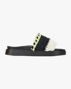 Loose Knitted Sandalen Schwarz