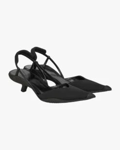 Sporty Chic Kitten Slingback-Pumps Schwarz -Damenmodegeschäft 00768010 001 2