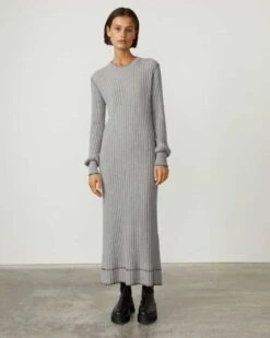 Nette Cashmere-Kleid Grau -Damenmodegeschäft 00768650 002 3