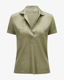 Leinen-T-Shirt Oliv