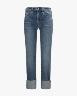 Girlfriend Long Jeans Blau