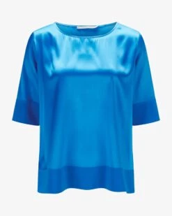 Seiden-Blusenshirt Blau