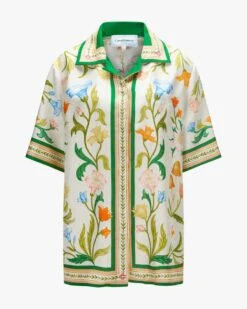 Seiden-Hemdbluse Grün