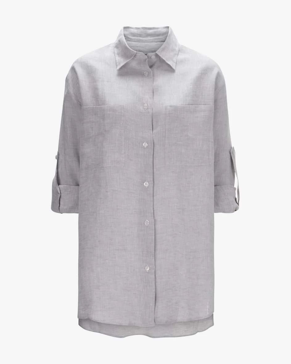 Leinen-Hemdbluse Grau 3 Leinen-Hemdbluse Grau