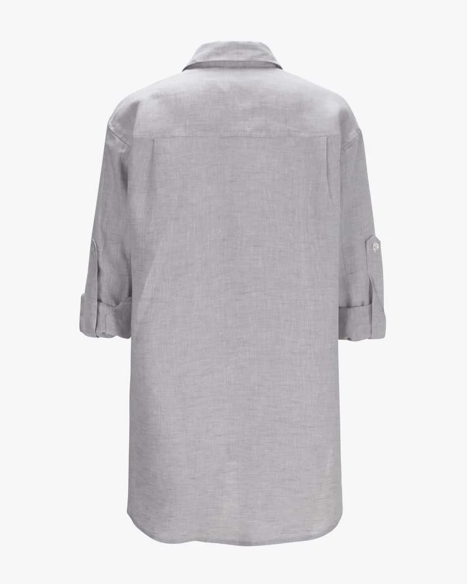 Leinen-Hemdbluse Grau 4 Leinen-Hemdbluse Grau – Bild 2