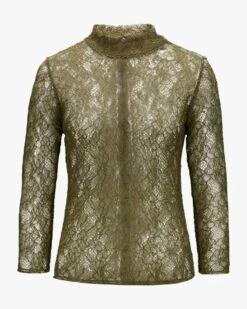 Lina Spitzenbluse Oliv