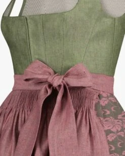 Antonia Dirndl Lang Mit Leinenschürze Grün -Damenmodegeschäft 00777704 001 4