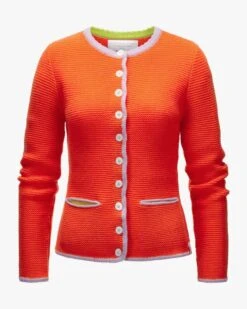 Alice Trachten-Cashmere-Strickjacke Orange