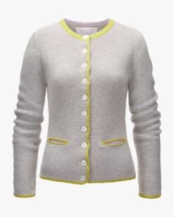Alice Trachten-Cashmere-Strickjacke Grau