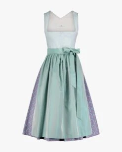 Dirndl Lang Mit Seidenschürze Blau