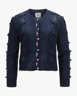 Thekla Trachten-Strickjacke Blau