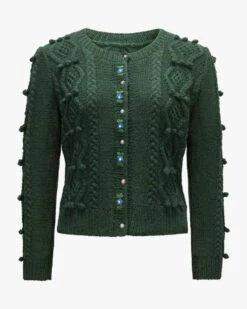 Thekla Trachten-Strickjacke Grün