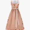 Dirndl Midi Mit Schürze Orange -Damenmodegeschäft 00779189 001 1