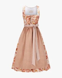 Dirndl Midi Mit Schürze Orange