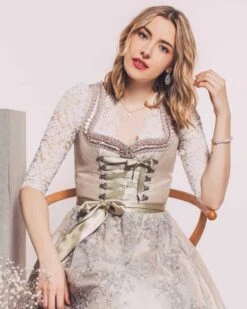 Dirndl Midi Mit Schürze Creme -Damenmodegeschäft 00779497 001 4