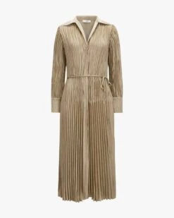 Plisseekleid Beige