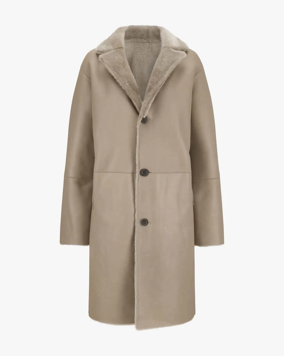 Copenhagen Wende-Lammfellmantel Taupe 5 Copenhagen Wende-Lammfellmantel Taupe – Bild 3