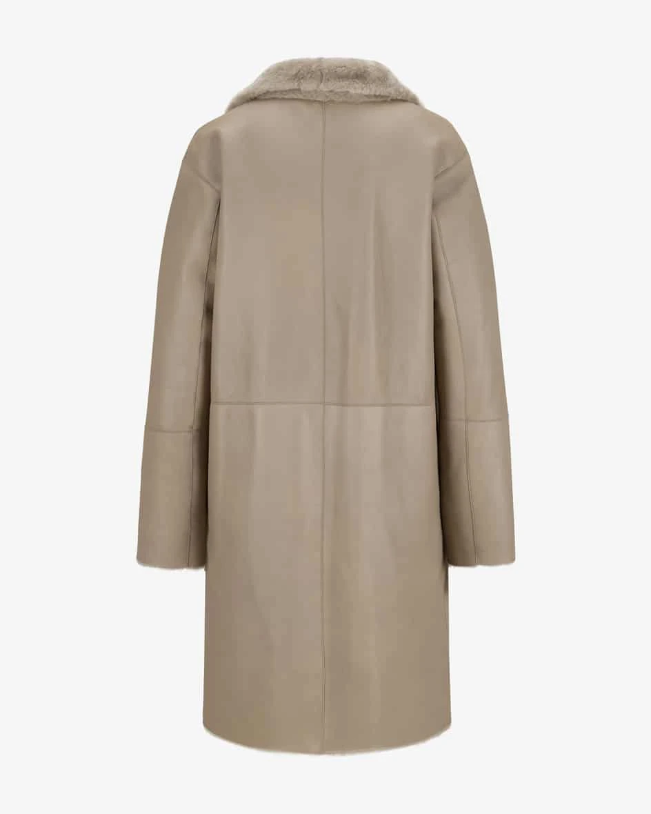 Copenhagen Wende-Lammfellmantel Taupe 6 Copenhagen Wende-Lammfellmantel Taupe – Bild 4