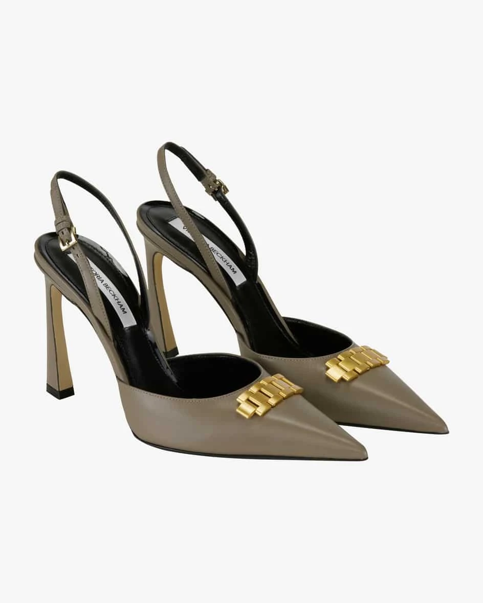 Slingback Pumps Taupe 4 Slingback Pumps Taupe – Bild 2