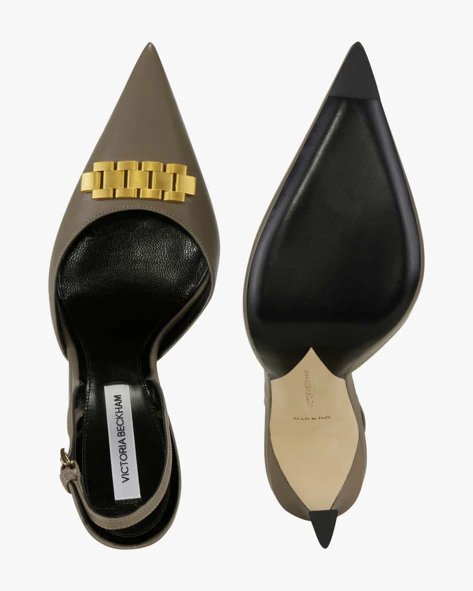 Slingback Pumps Taupe 7 Slingback Pumps Taupe – Bild 5