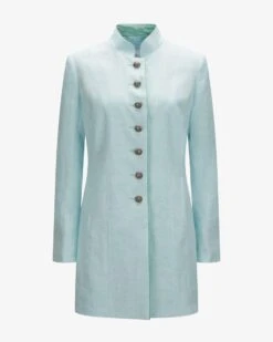 Neuenburg Trachten-Leinenmantel Blau